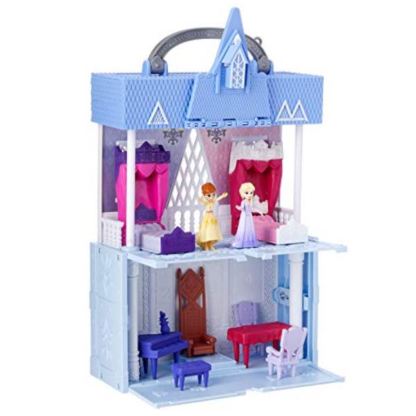 Disney Frozen Pop Adventures Arendelle Castle Playset con asa, incluyendo Elsa Doll, Anna Doll & 7 accesorios – Juguete para niños a partir de 3 años, azul