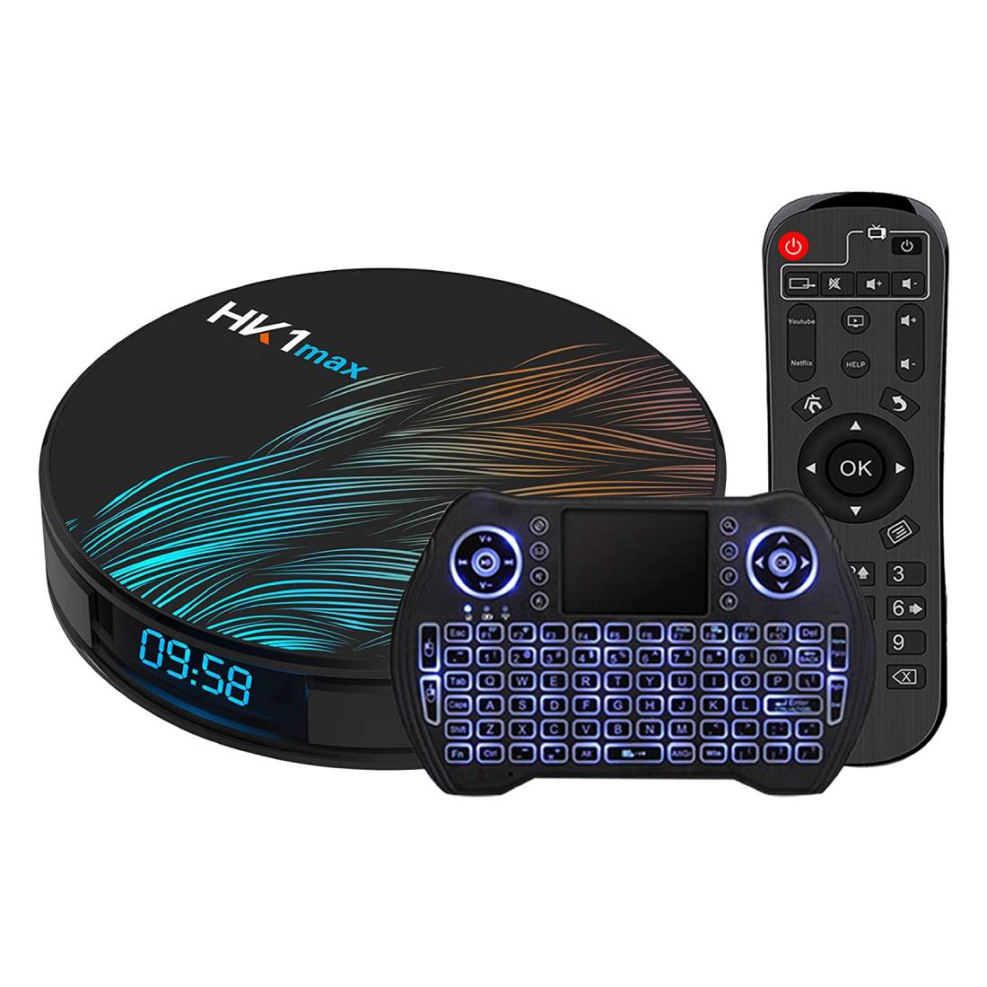TV Box HV1 Max Android Ultra HD 1080P 4K HDR WiFi 2.4GHz