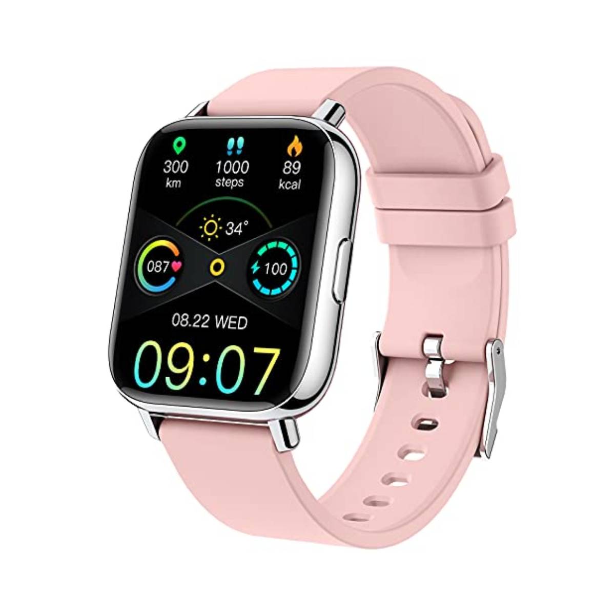 Smart Watch 2021 for Women, Fitness Tracker 1.69" Touch Screen Smartwatch Fitness Watch IP68 Waterproof 24 Sports, Heart Rate Monitor/Pedometer/Sleep Monitor, Activity Tracker for Android iPhone, Pink