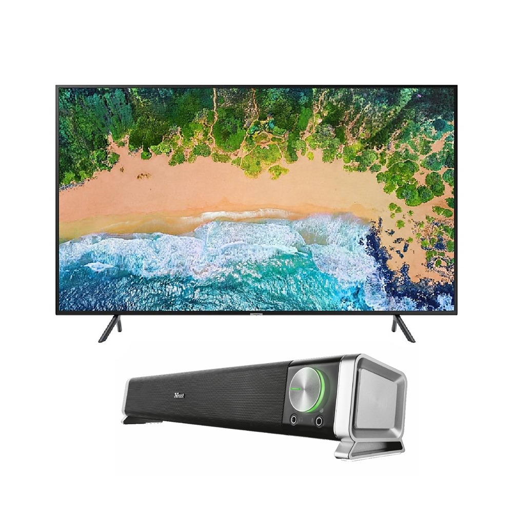 COMBO: Smart TV SAMSUNG UN49NU7100 49" 4K + Barra de sonido