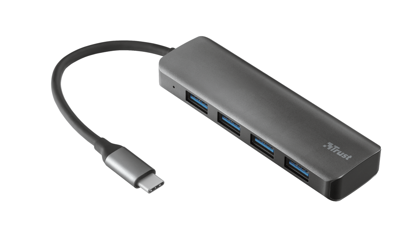 ▷ Puerto USB Trust Halyx USB-C To 4 Port USB-A 3.2 Gen1 Hub