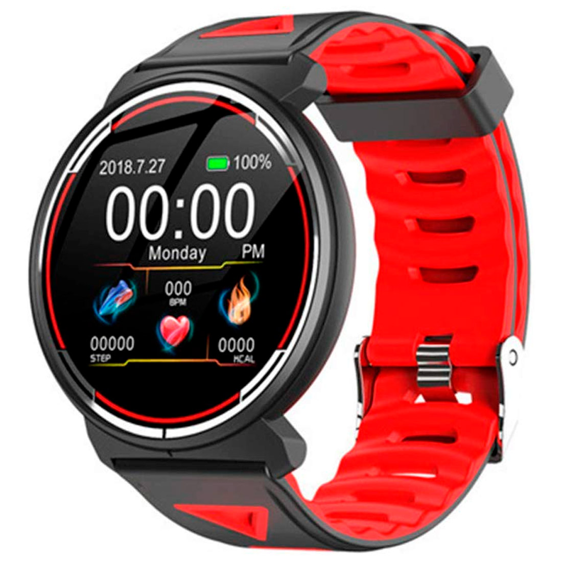 Smartwatch ST1 1.33" IP68 Rojo y Gris