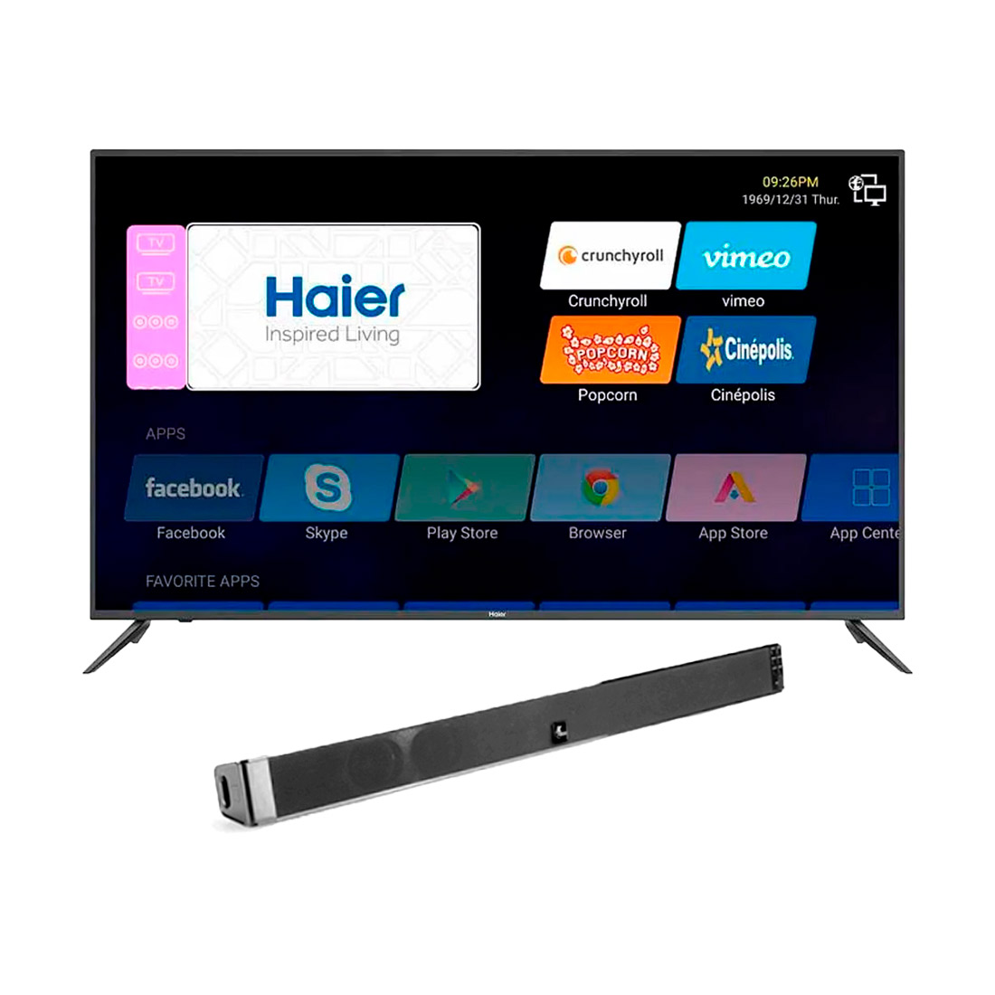 COMBO: Smart TV Haier LE55K6500DUA de 55" 4K UHD + Barra de Sonido XTECH