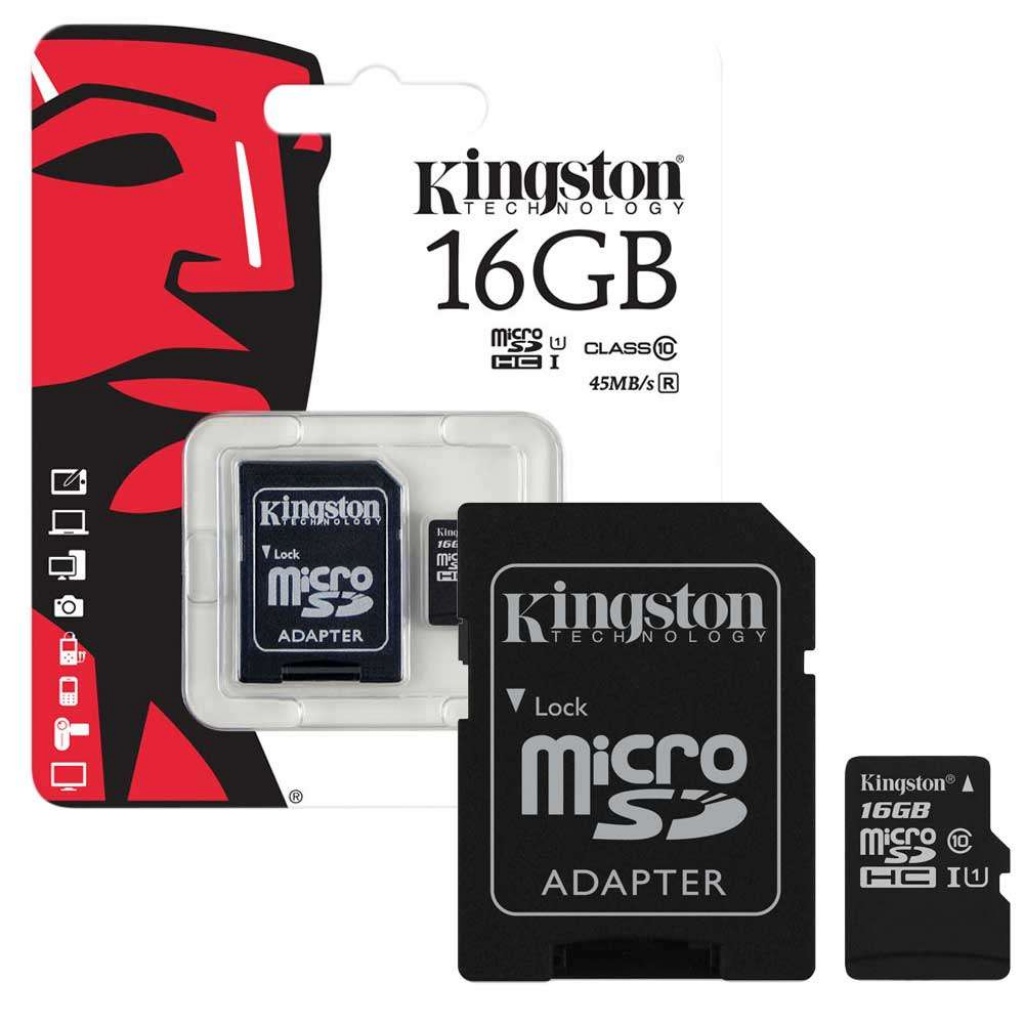 Micro-SD Kingston 16GB SDC Clase 10 incluye adaptador