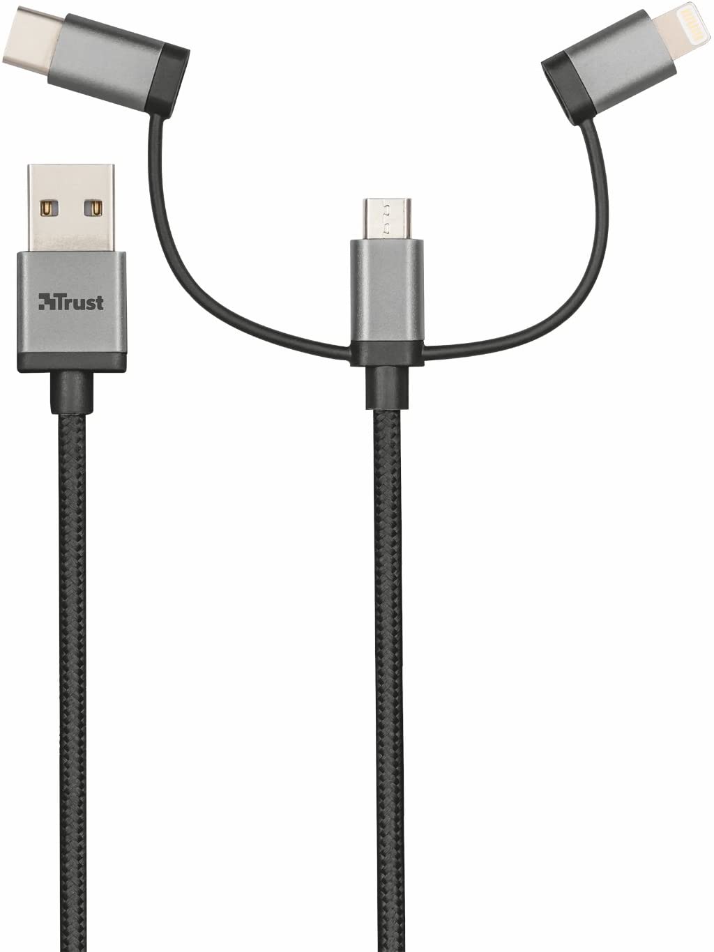 rust Urban  3-in-1 USB charge & sync cable 1m  -  Black - Cable USB 2.0 3 en 1