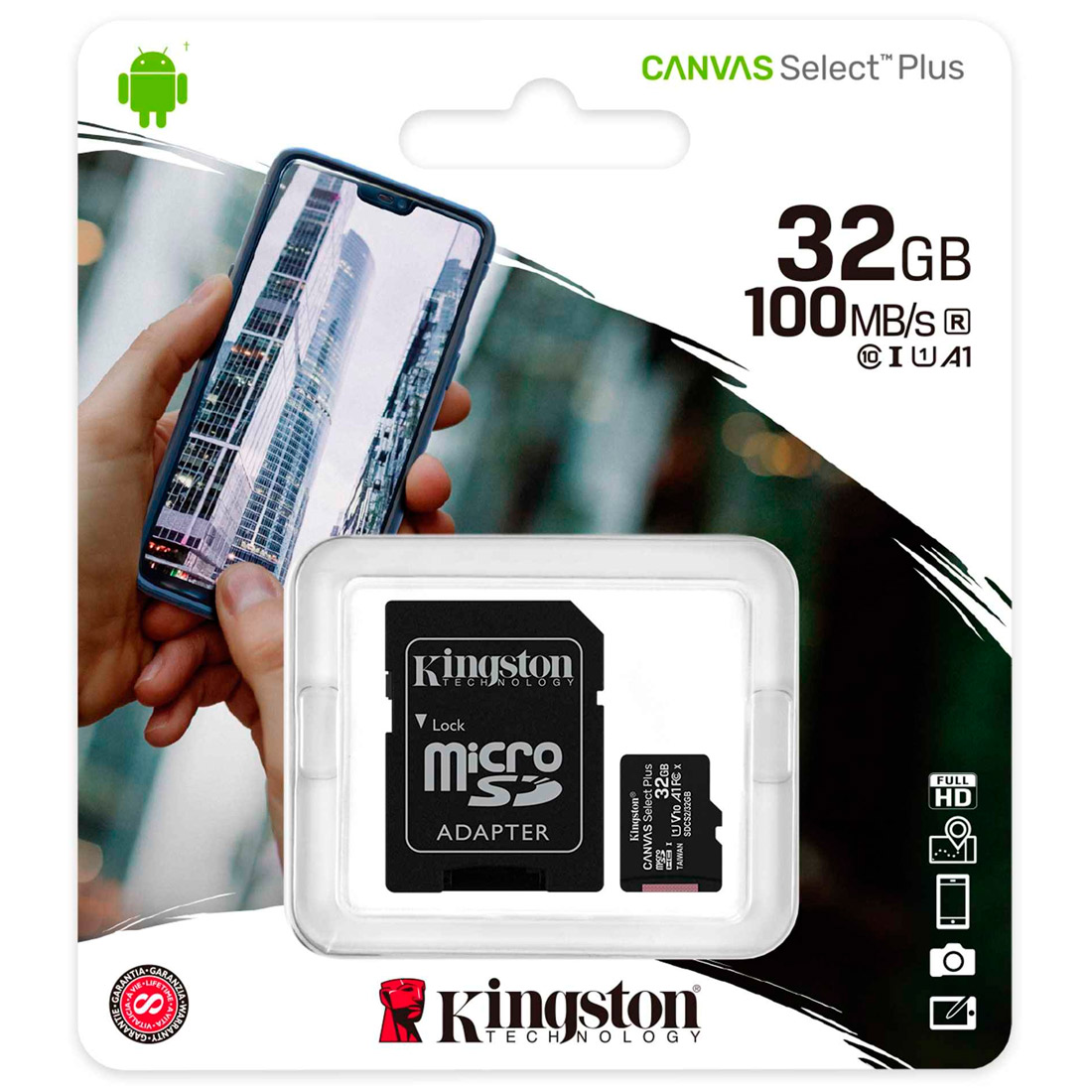 Memoria Micro SD KINGSTON 32 GB CANVAS PLUS  con adaptador